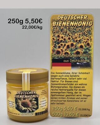 Sonnenblumenhonig Deutschland 250g