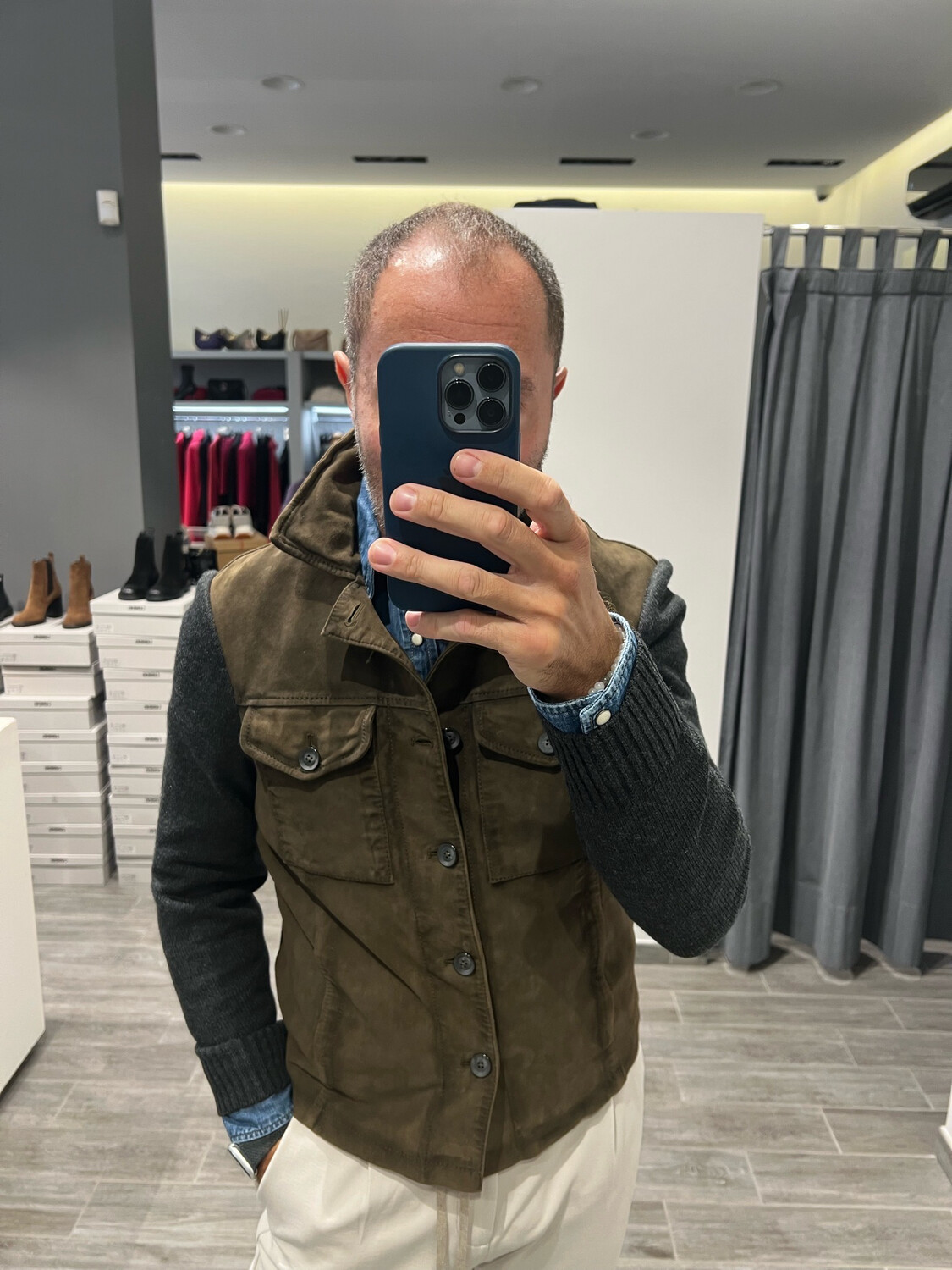 Giacca camicia in lana e camoscio The Jack