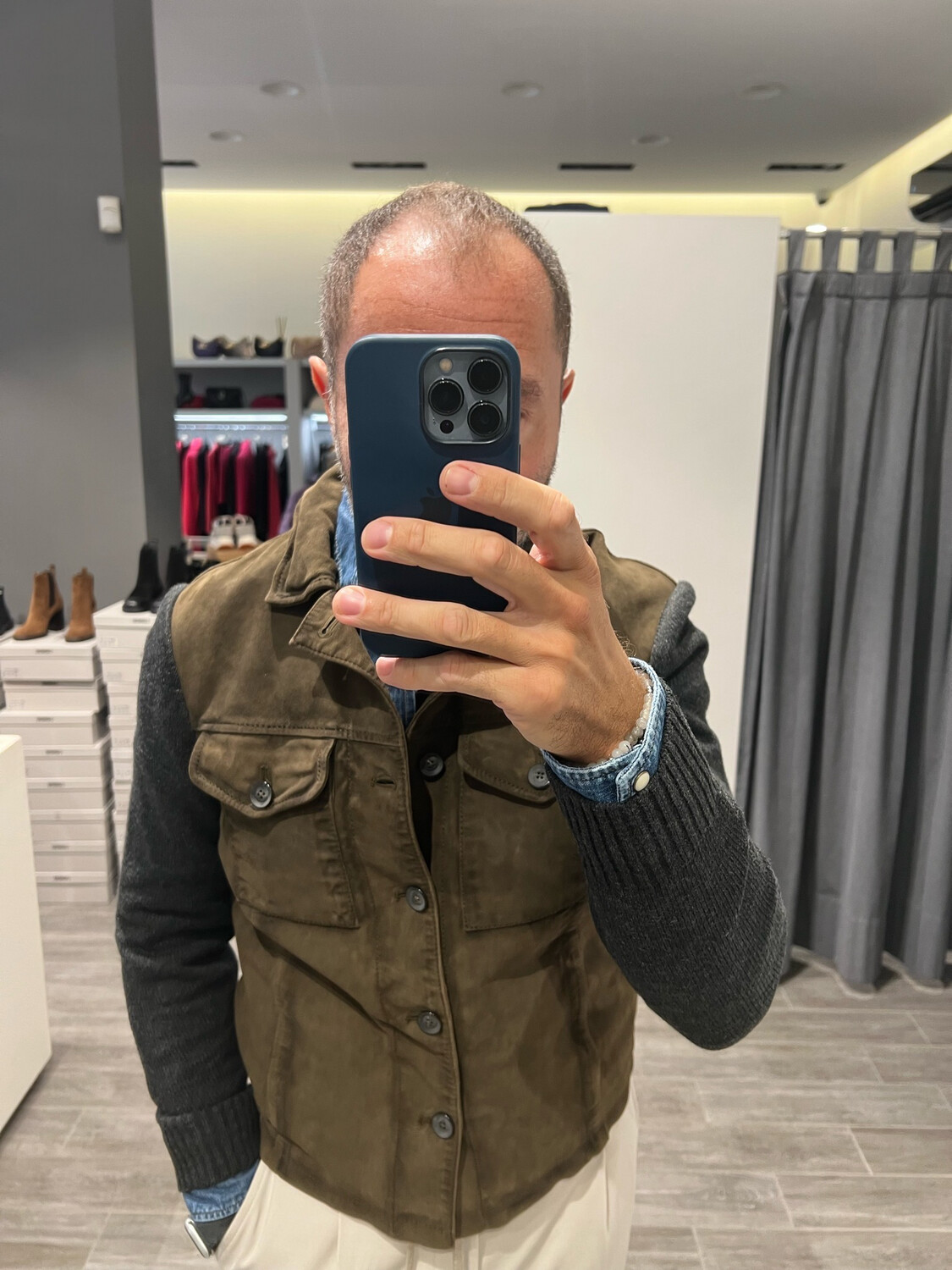 Giacca camicia in lana e camoscio The Jack
