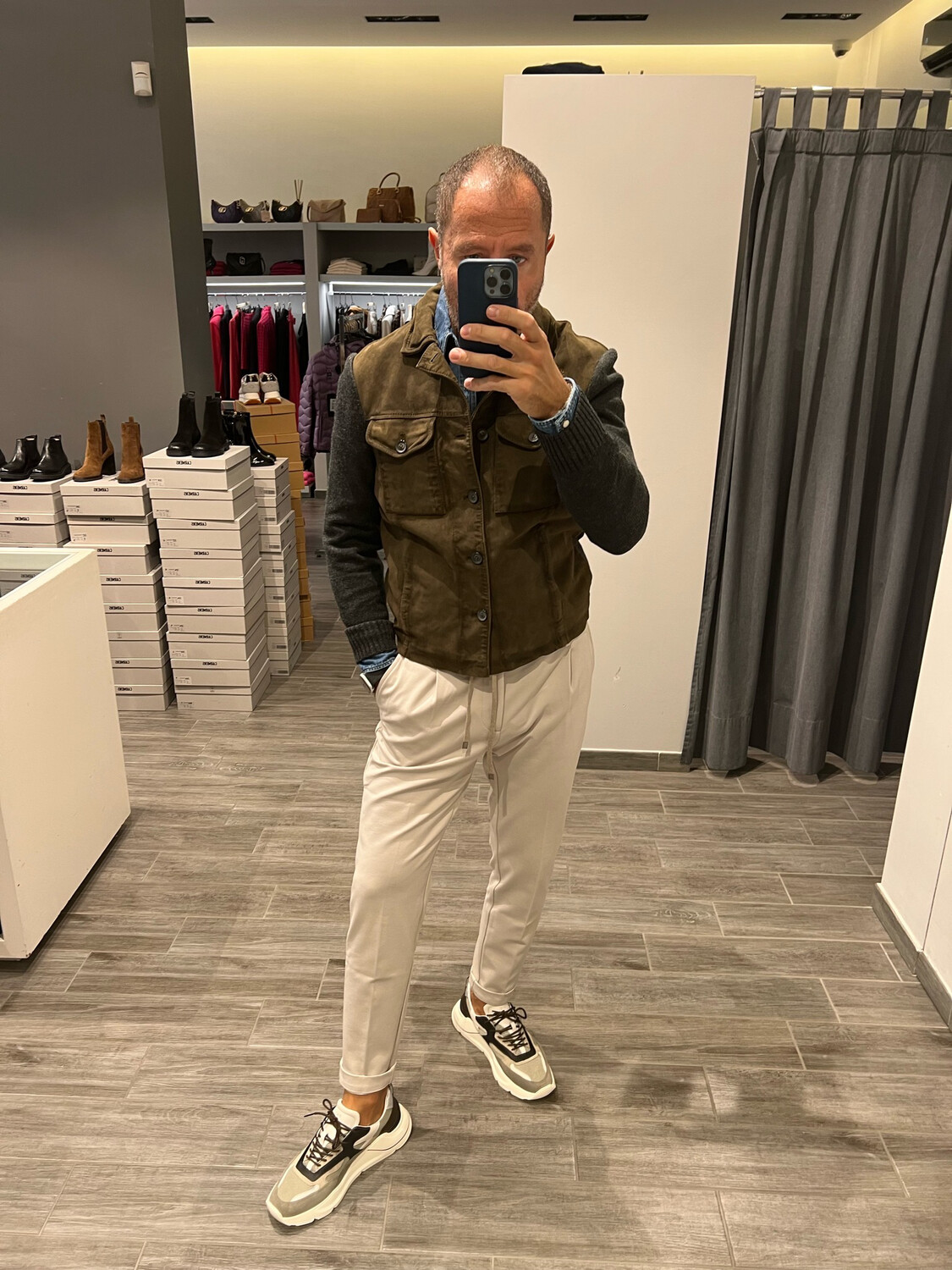 Giacca camicia in lana e camoscio The Jack