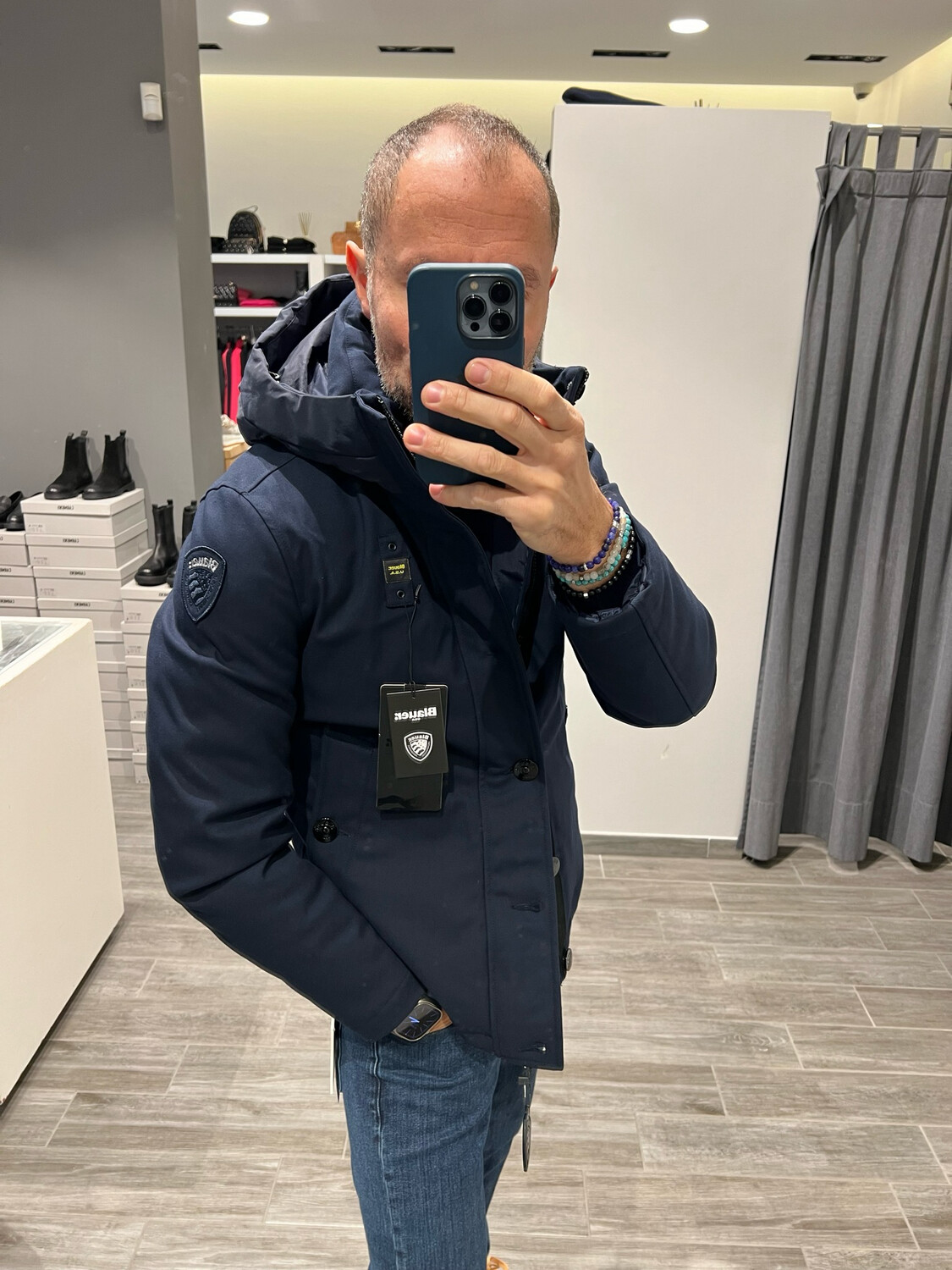 Piumino gabardina e nylon Blauer
