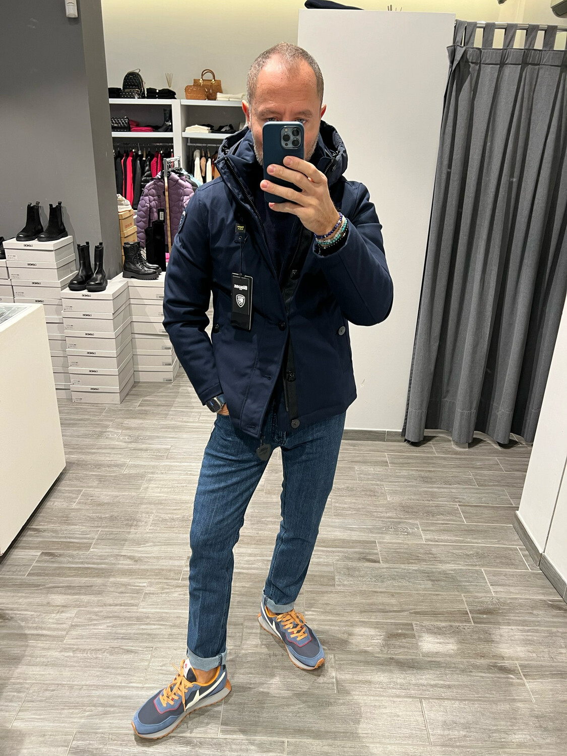 Piumino gabardina e nylon Blauer