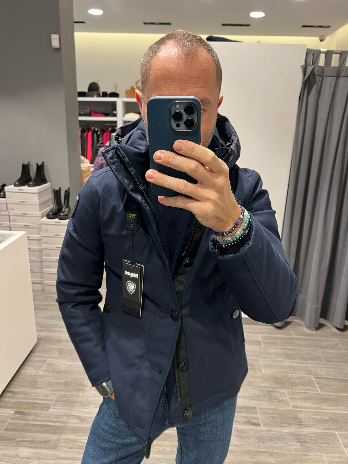 Piumino gabardina e nylon Blauer
