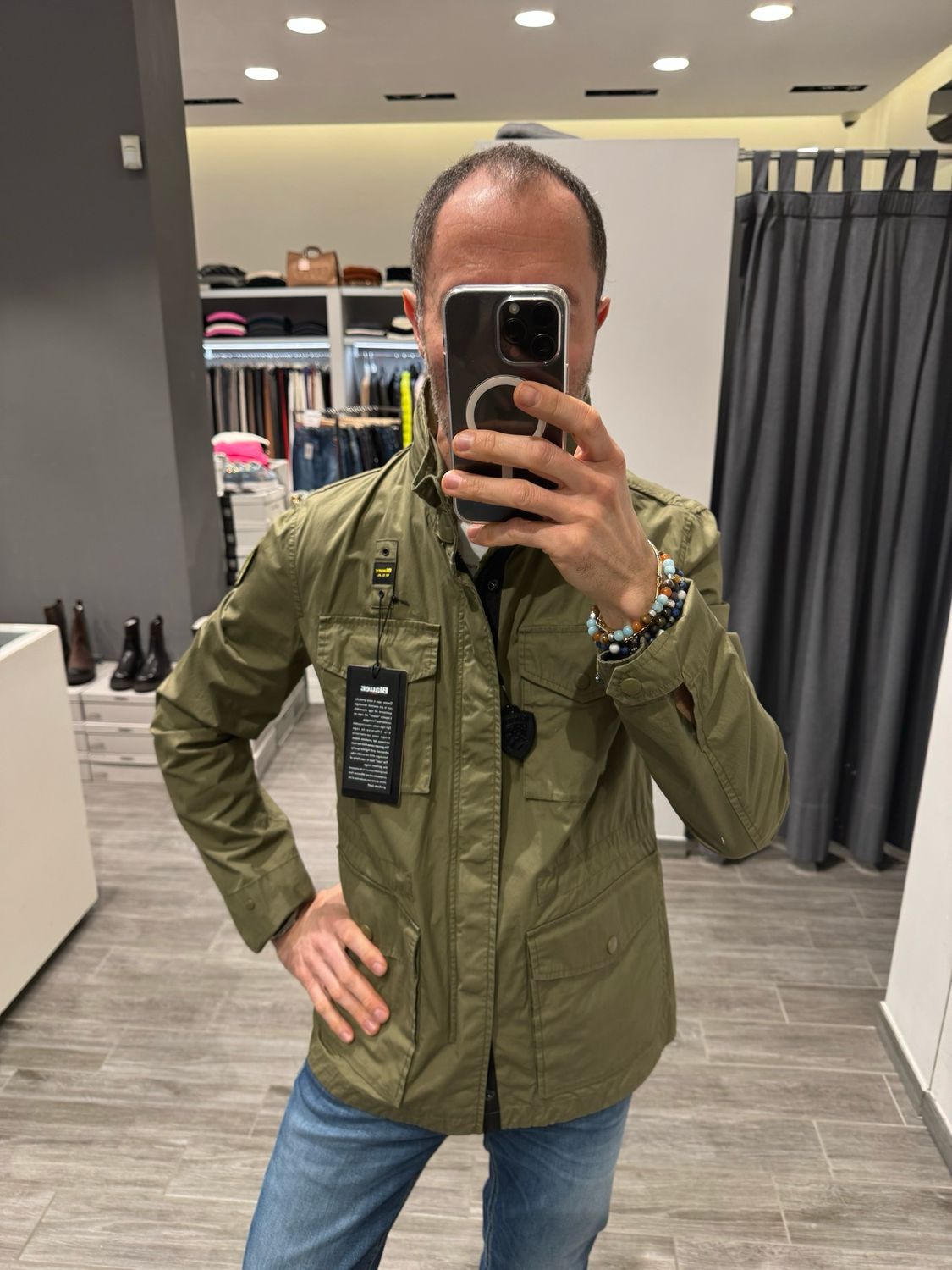 Field Jacket in cotone e nylon Blauer