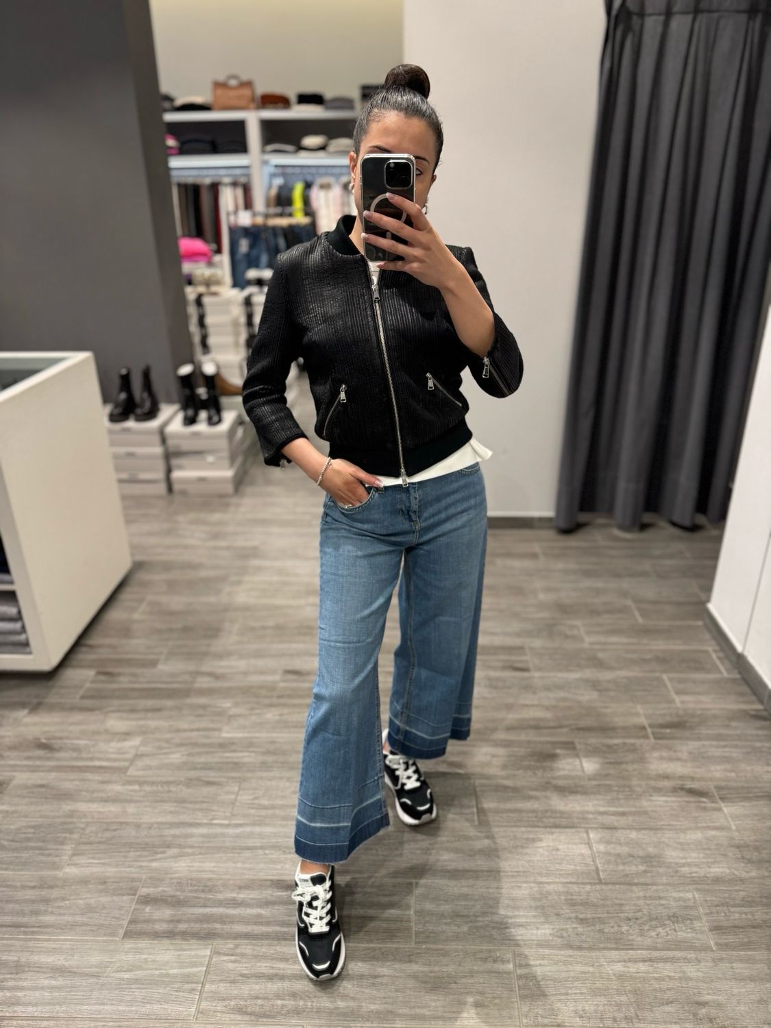 Giubbino in pelle elasticizzata The Jackie