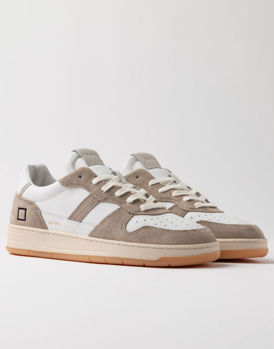 Sneakers DATE COURT VINTAGE CALF WHITE-BEIGE
