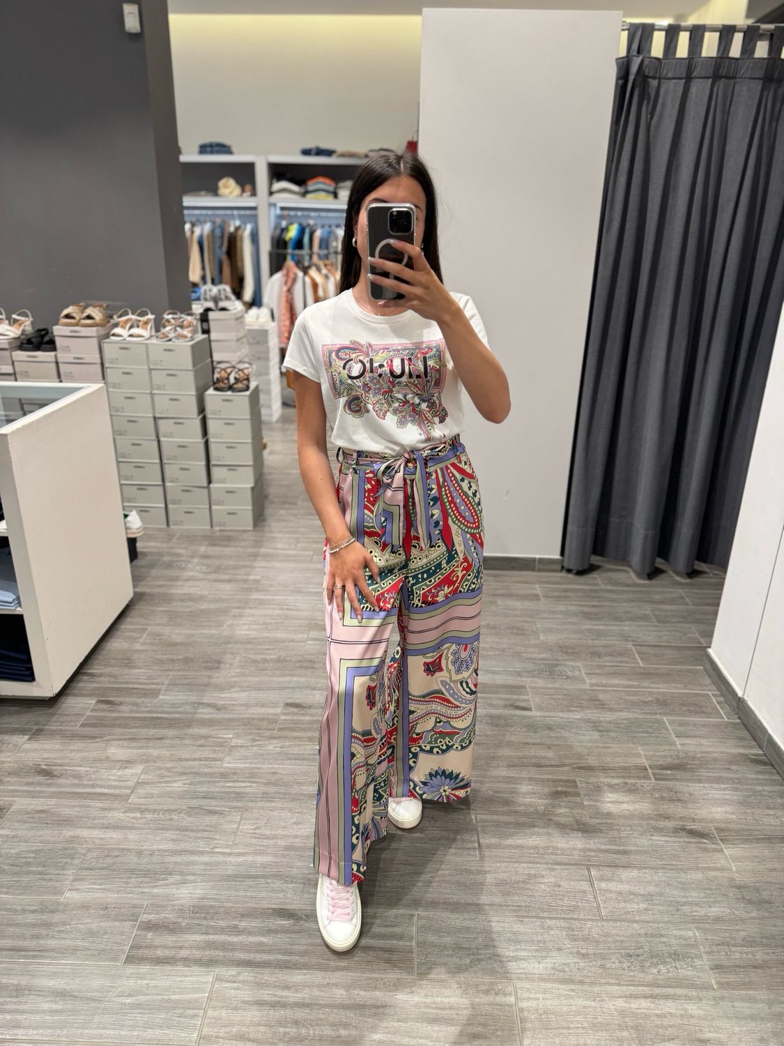 Pantaloni in raso stampato LIU JO