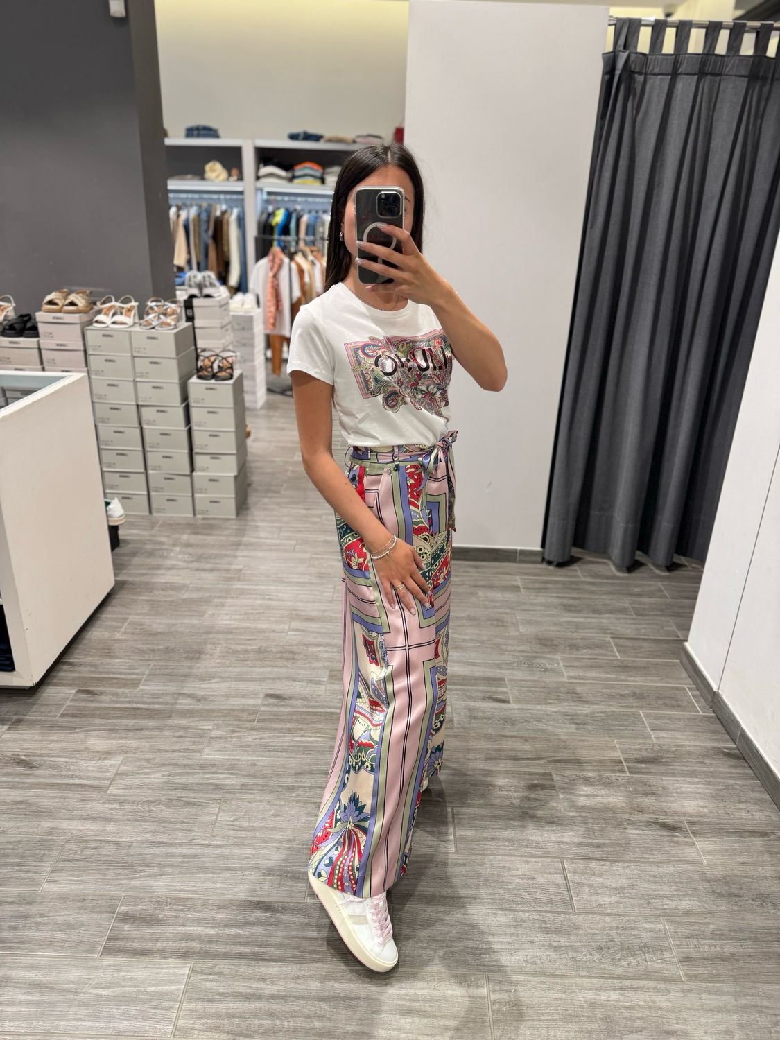 Pantaloni in raso stampato LIU JO