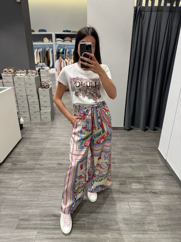 Pantaloni in raso stampato LIU JO