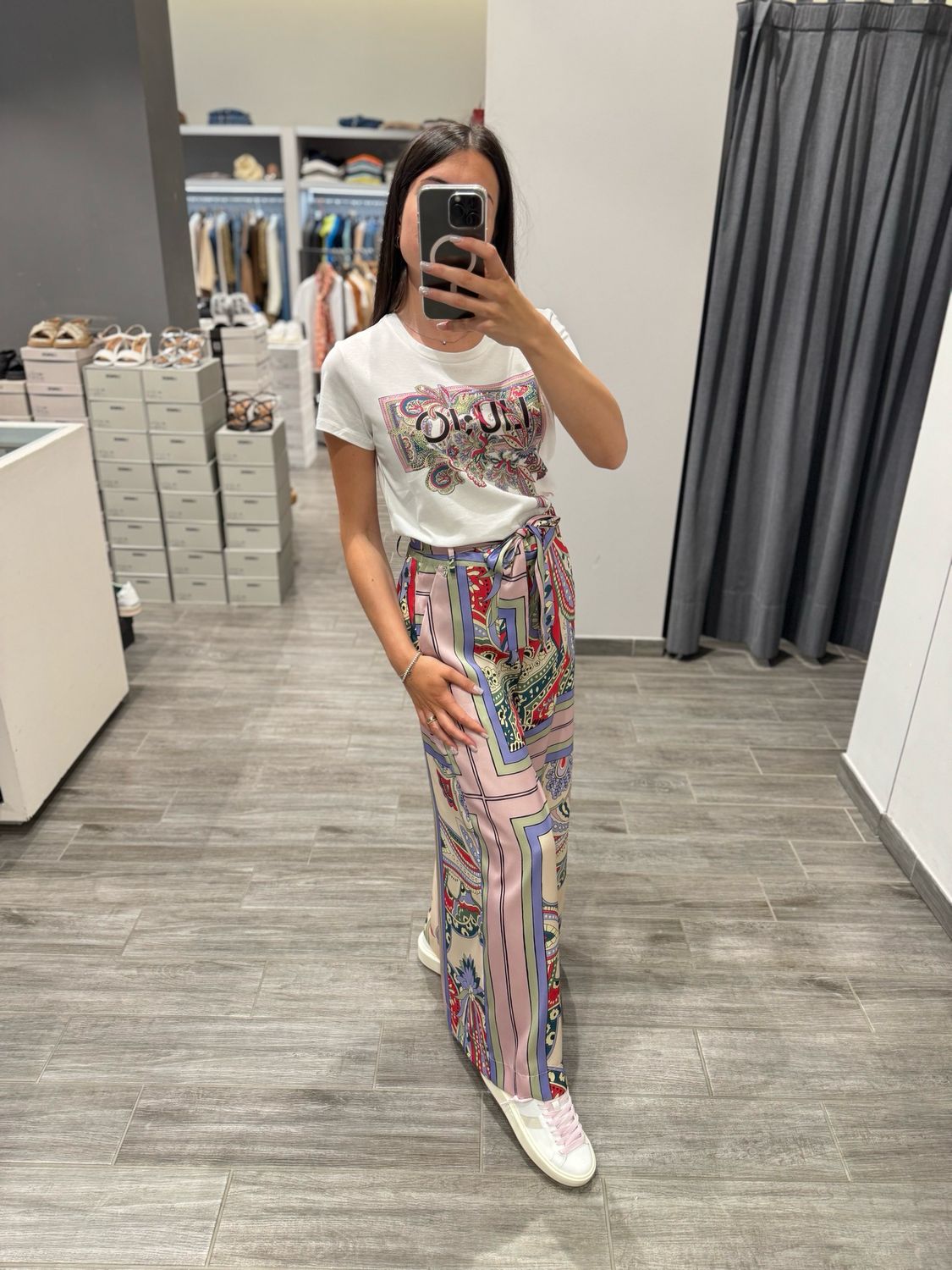 Pantaloni in raso stampato LIU JO