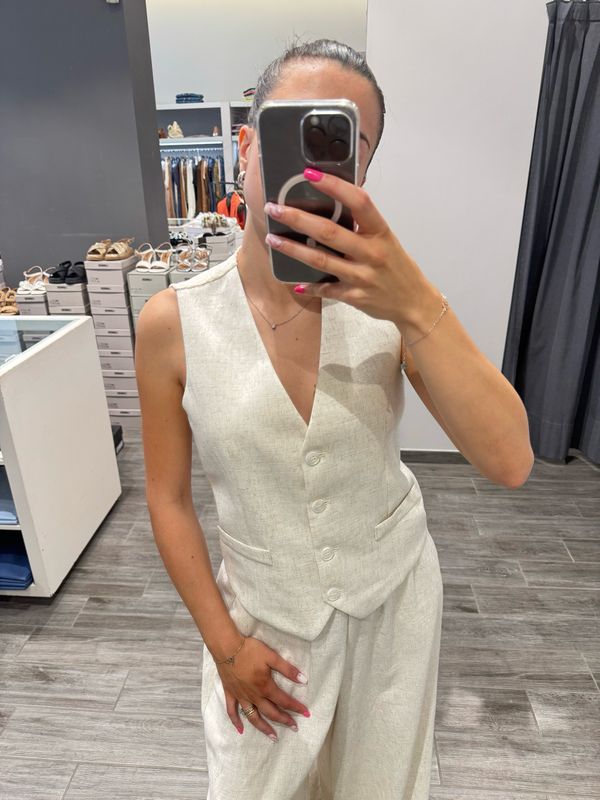 Gilet misto lino Kaos