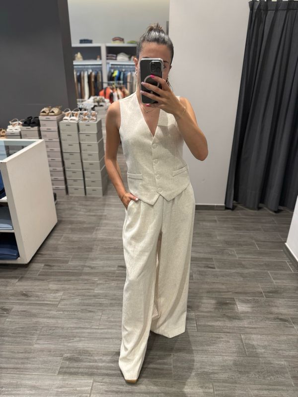Pantalone misto lino Kaos