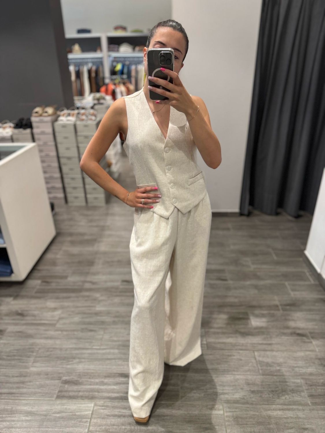 Pantalone misto lino Kaos