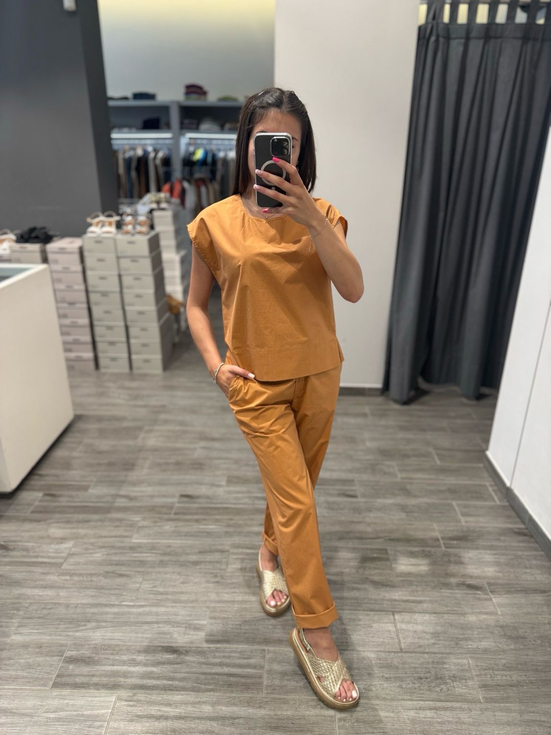 Pantalone in popeline di cotone Icona