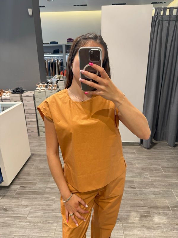 Blusa in popeline di cotone Icona
