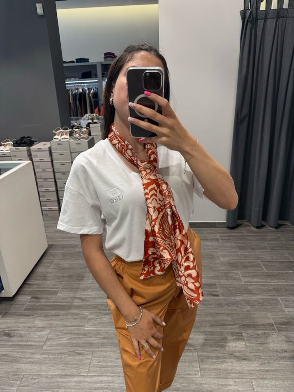T-shirt LIU JO con foulard in raso di viscosa