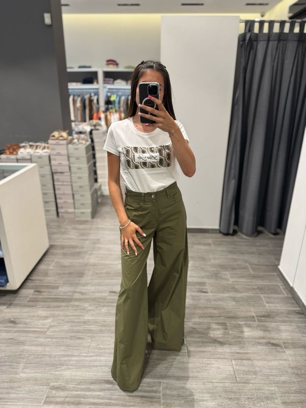 Pantalone a zampa in popeline LIU JO