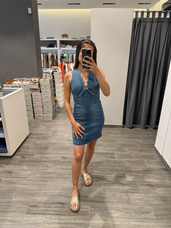Abito LIU JO in denim con catena gioiello