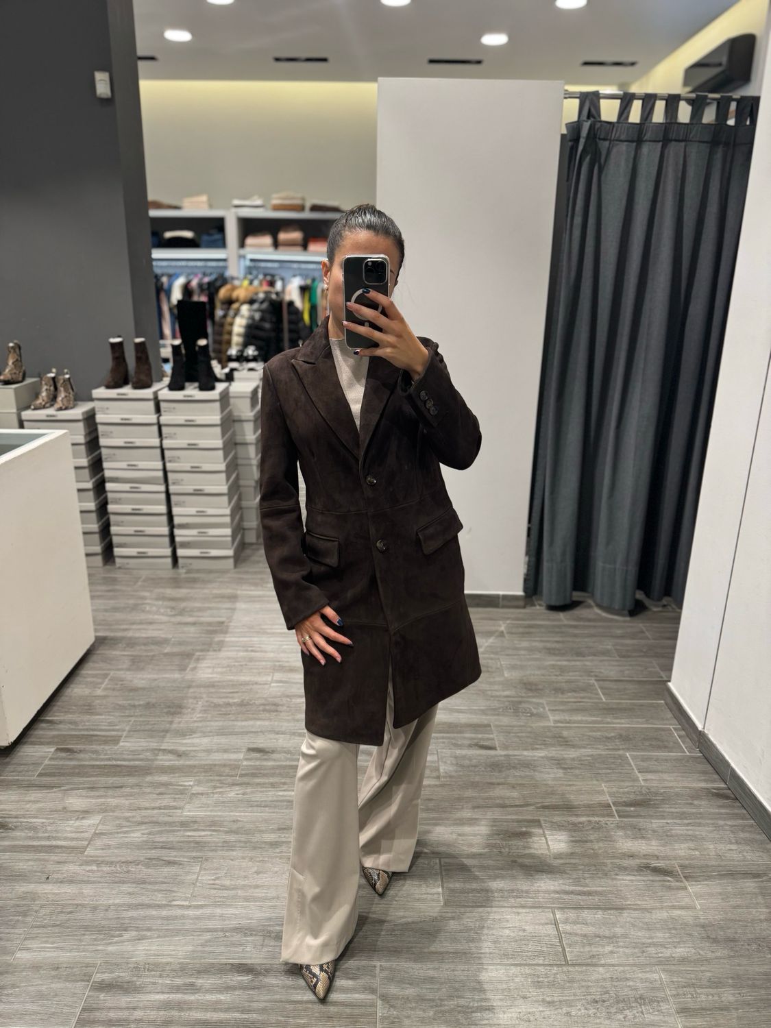 Cappotto in camoscio The Jackie