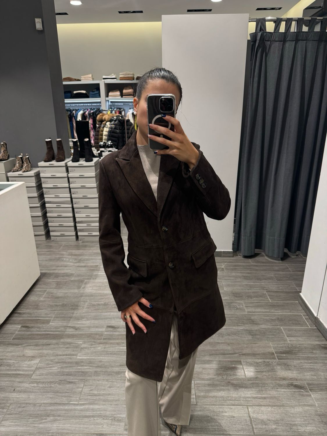 Cappotto in camoscio The Jackie