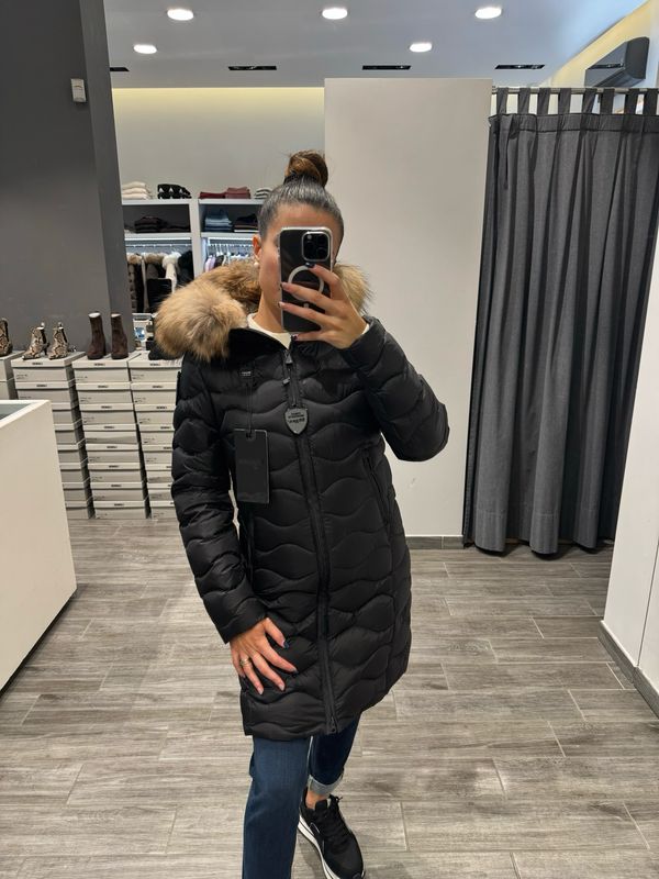 PIUMINO LUNGO BLAUER AD ONDE CON PELLICCIA LYNEL