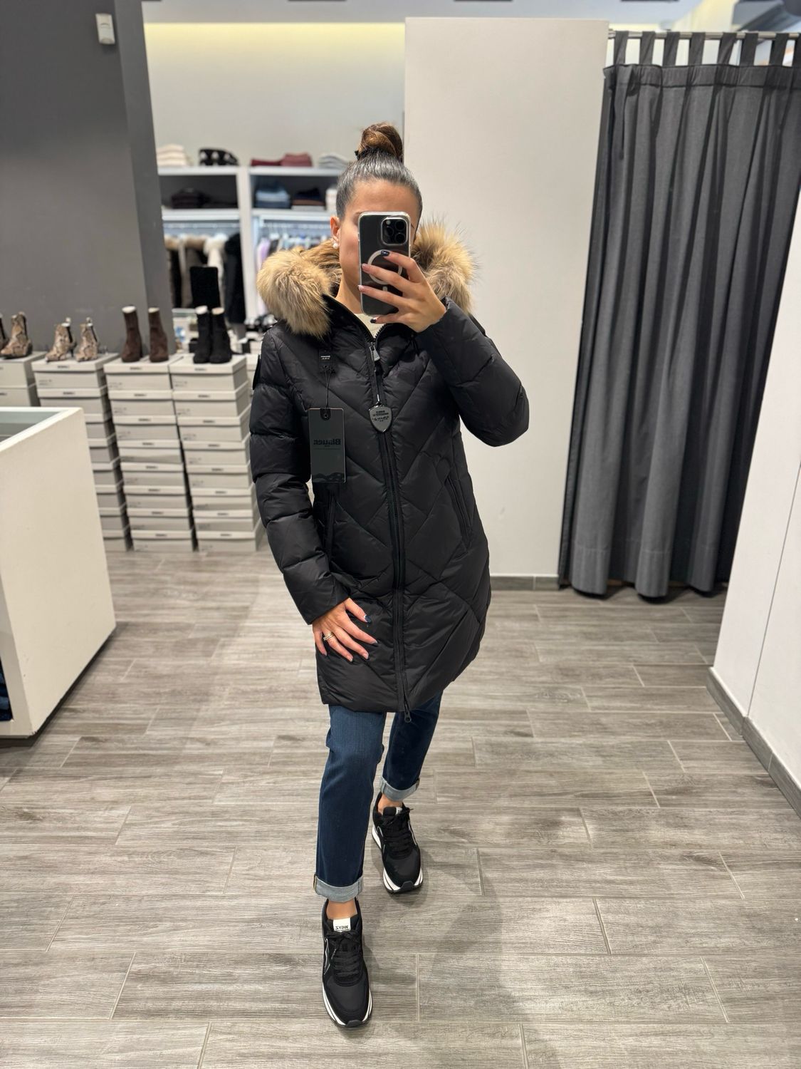 PIUMINO LUNGO BLAUER A LINEE GEOMETRICHE ALTHEA
