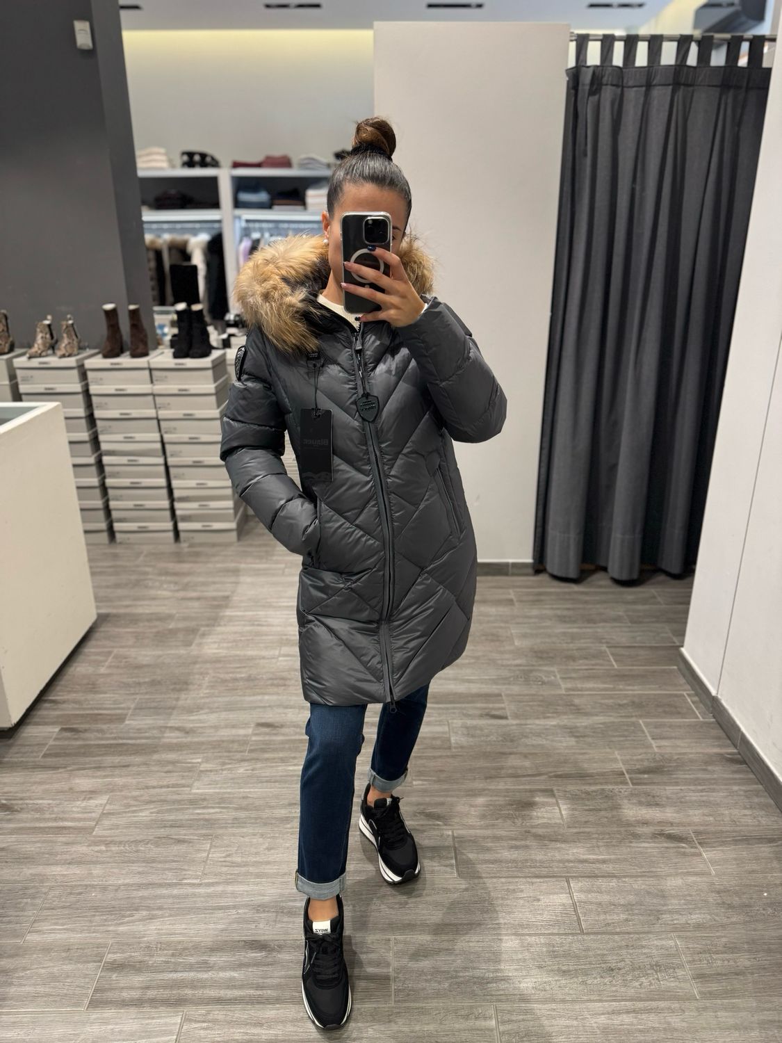 PIUMINO LUNGO BLAUER A LINEE GEOMETRICHE ALTHEA