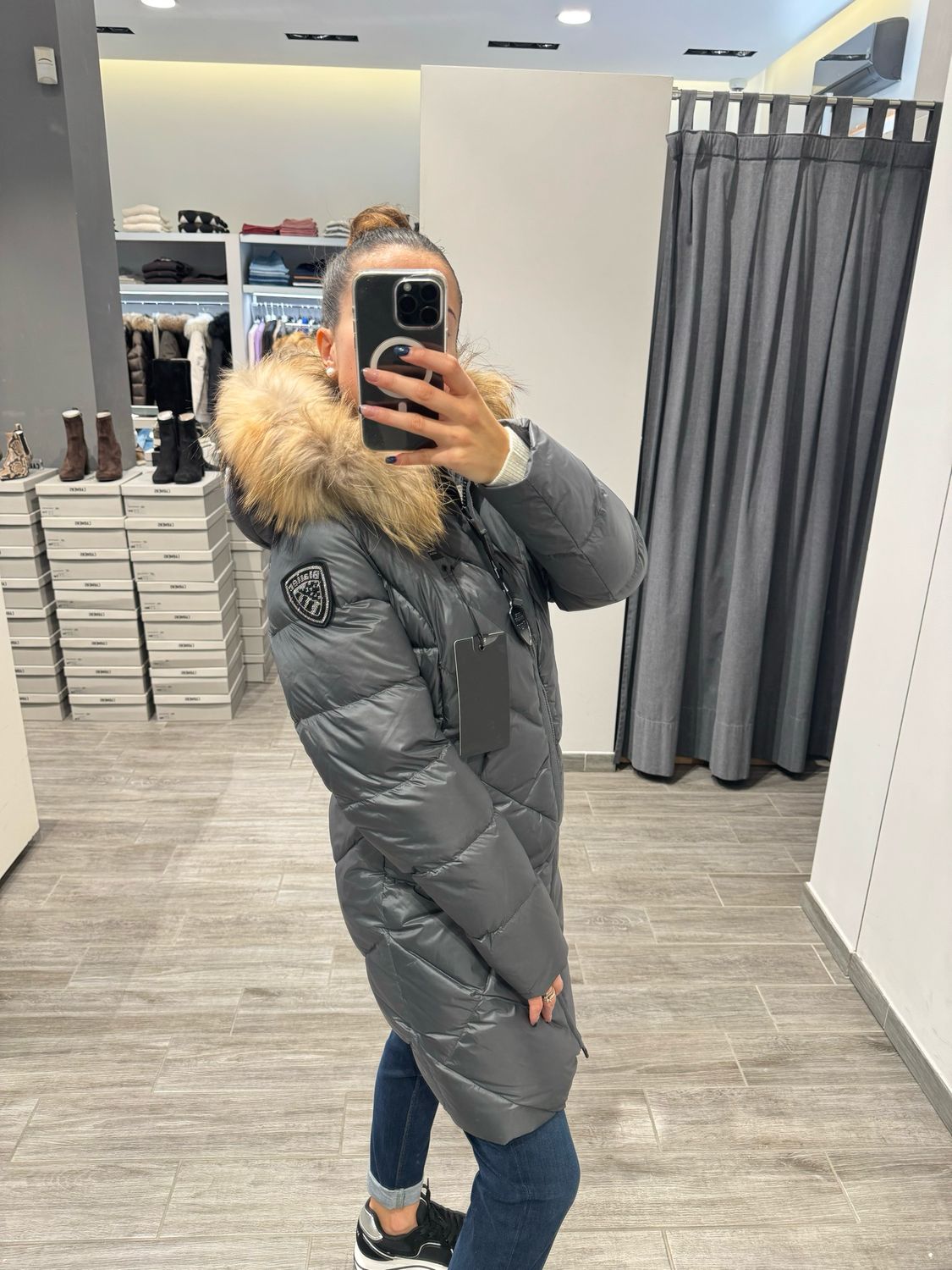 PIUMINO LUNGO BLAUER A LINEE GEOMETRICHE ALTHEA
