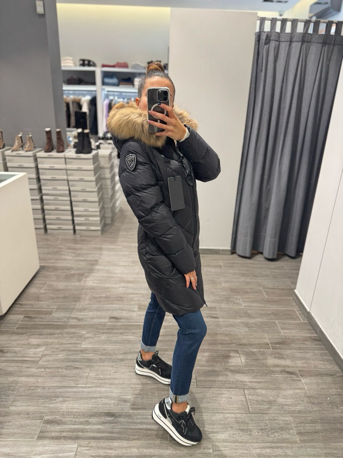 PIUMINO LUNGO BLAUER A LINEE GEOMETRICHE ALTHEA