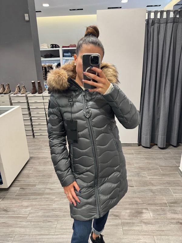 PIUMINO LUNGO BLAUER AD ONDE CON PELLICCIA LYNEL