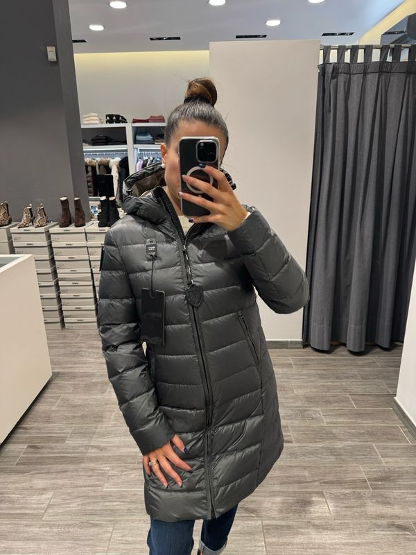 PIUMINO LUNGO BLAUER A RIGHE AGNES