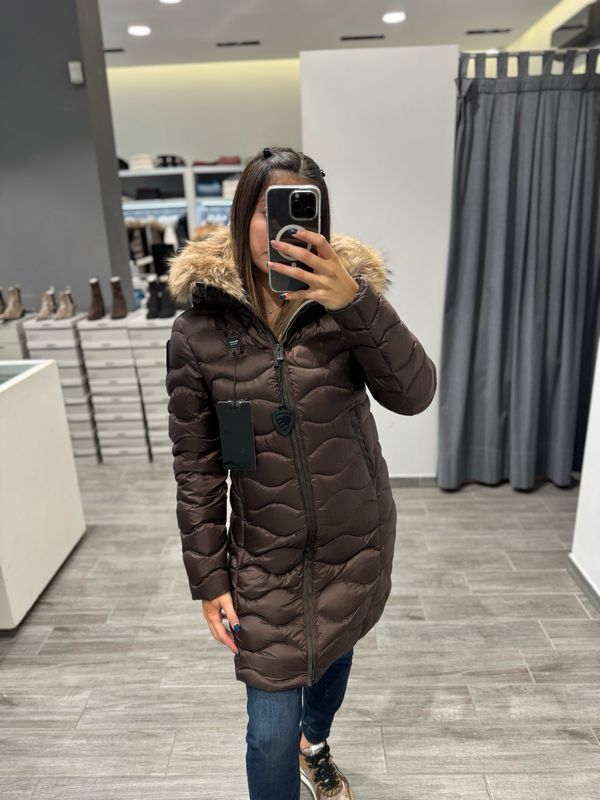 PIUMINO LUNGO BLAUER AD ONDE CON PELLICCIA LYNEL