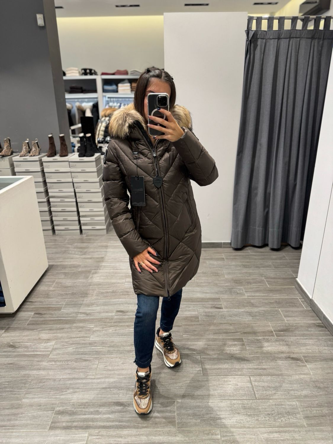 PIUMINO LUNGO BLAUER A LINEE GEOMETRICHE ALTHEA