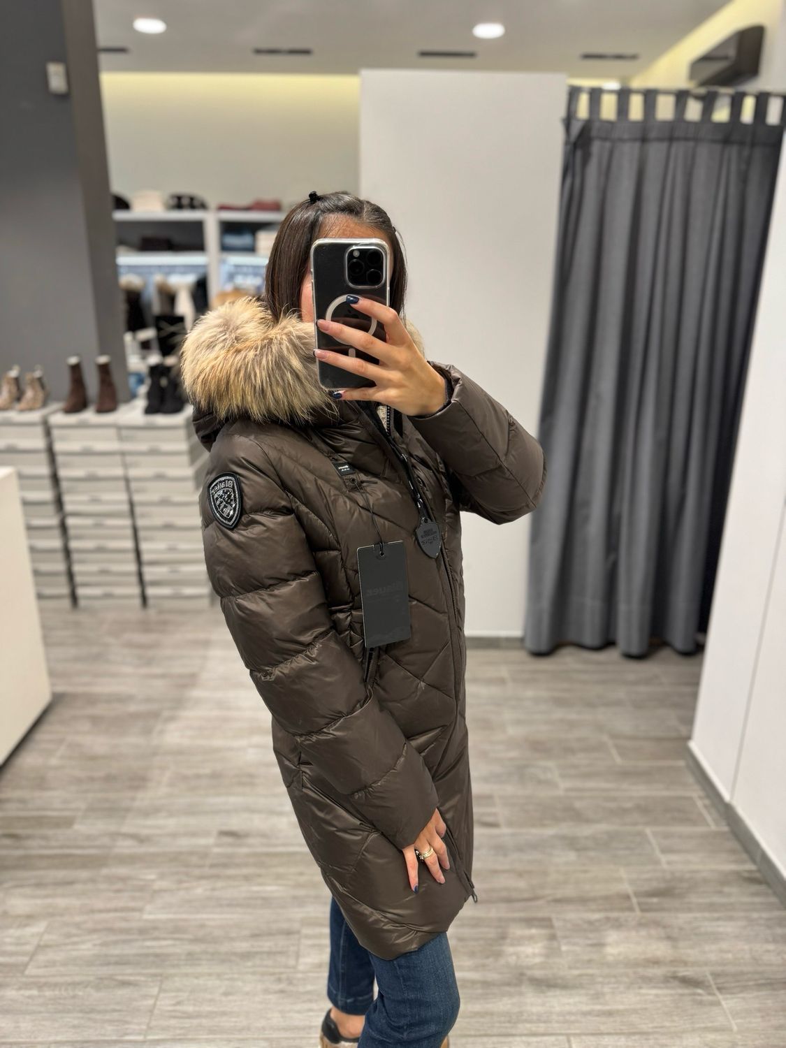 PIUMINO LUNGO BLAUER A LINEE GEOMETRICHE ALTHEA