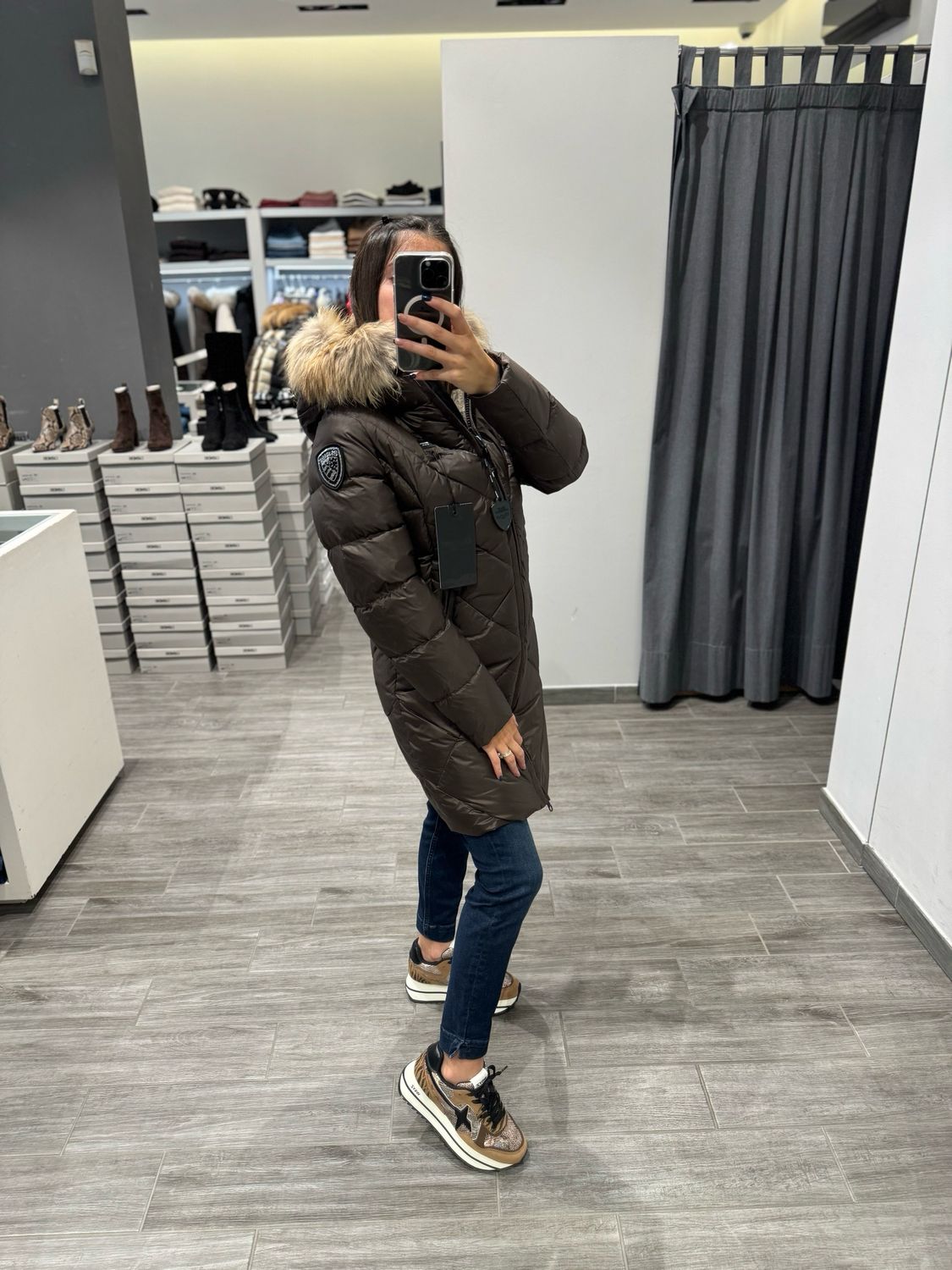 PIUMINO LUNGO BLAUER A LINEE GEOMETRICHE ALTHEA