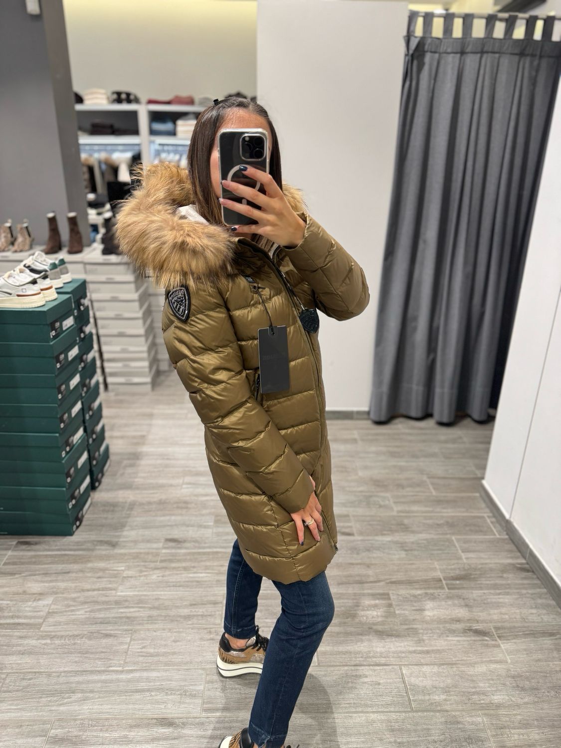 PIUMINO LUNGO BLAUER CON PELLICCIA KRISTIN