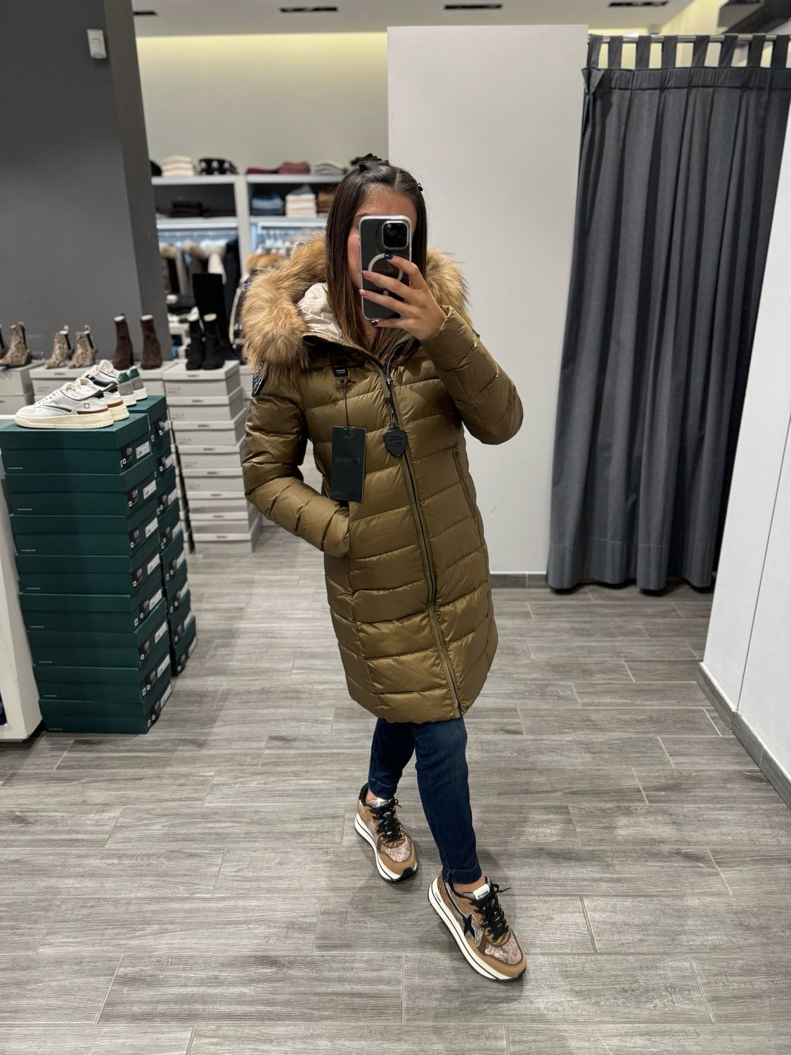 PIUMINO LUNGO BLAUER CON PELLICCIA KRISTIN