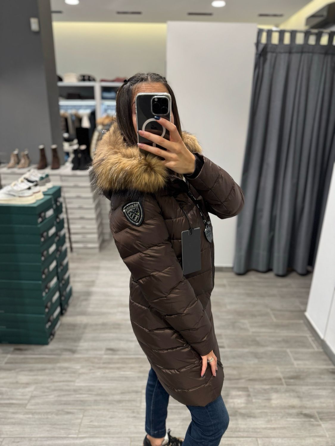 PIUMINO LUNGO BLAUER CON PELLICCIA KRISTIN