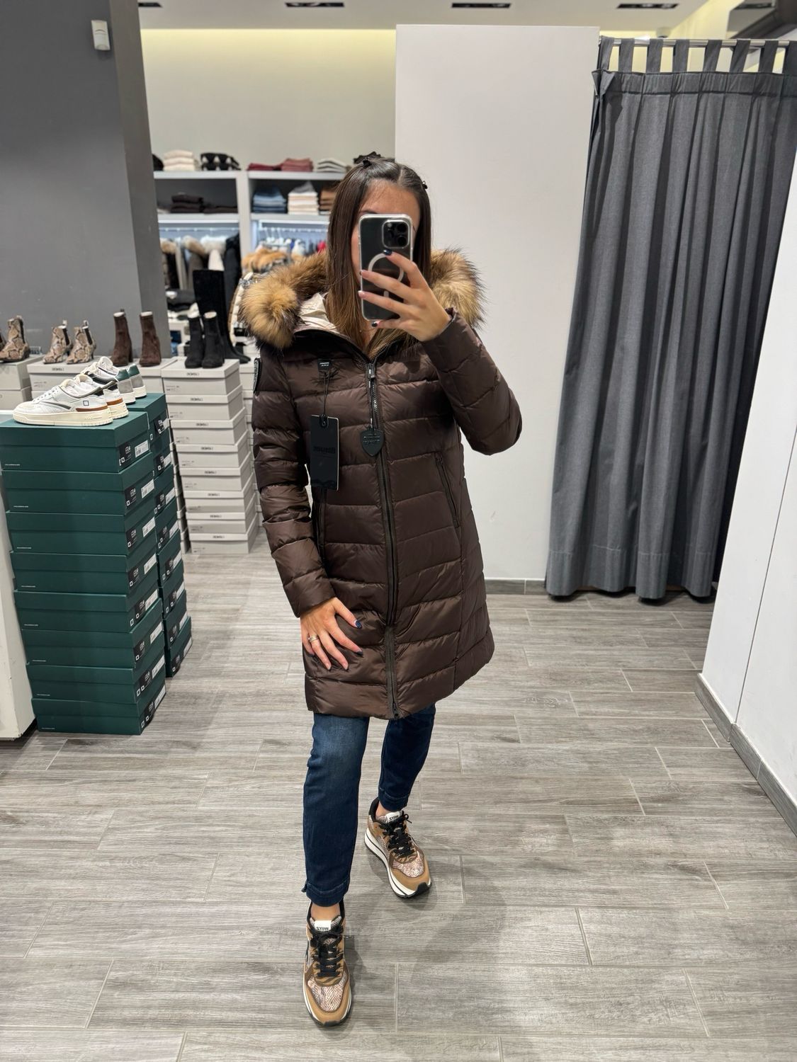 PIUMINO LUNGO BLAUER CON PELLICCIA KRISTIN