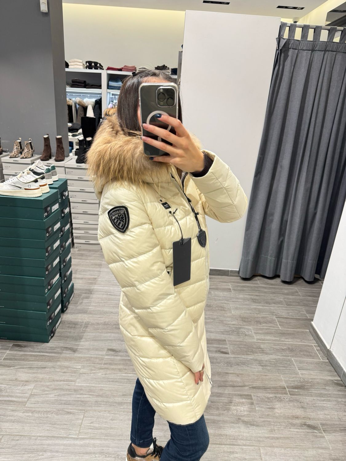 PIUMINO LUNGO BLAUER CON PELLICCIA KRISTIN