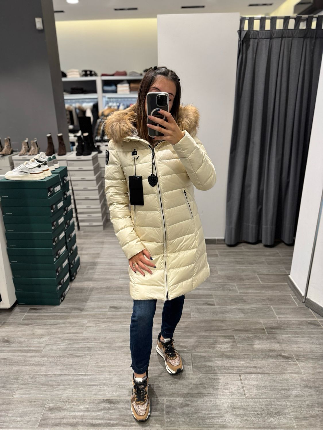 PIUMINO LUNGO BLAUER CON PELLICCIA KRISTIN