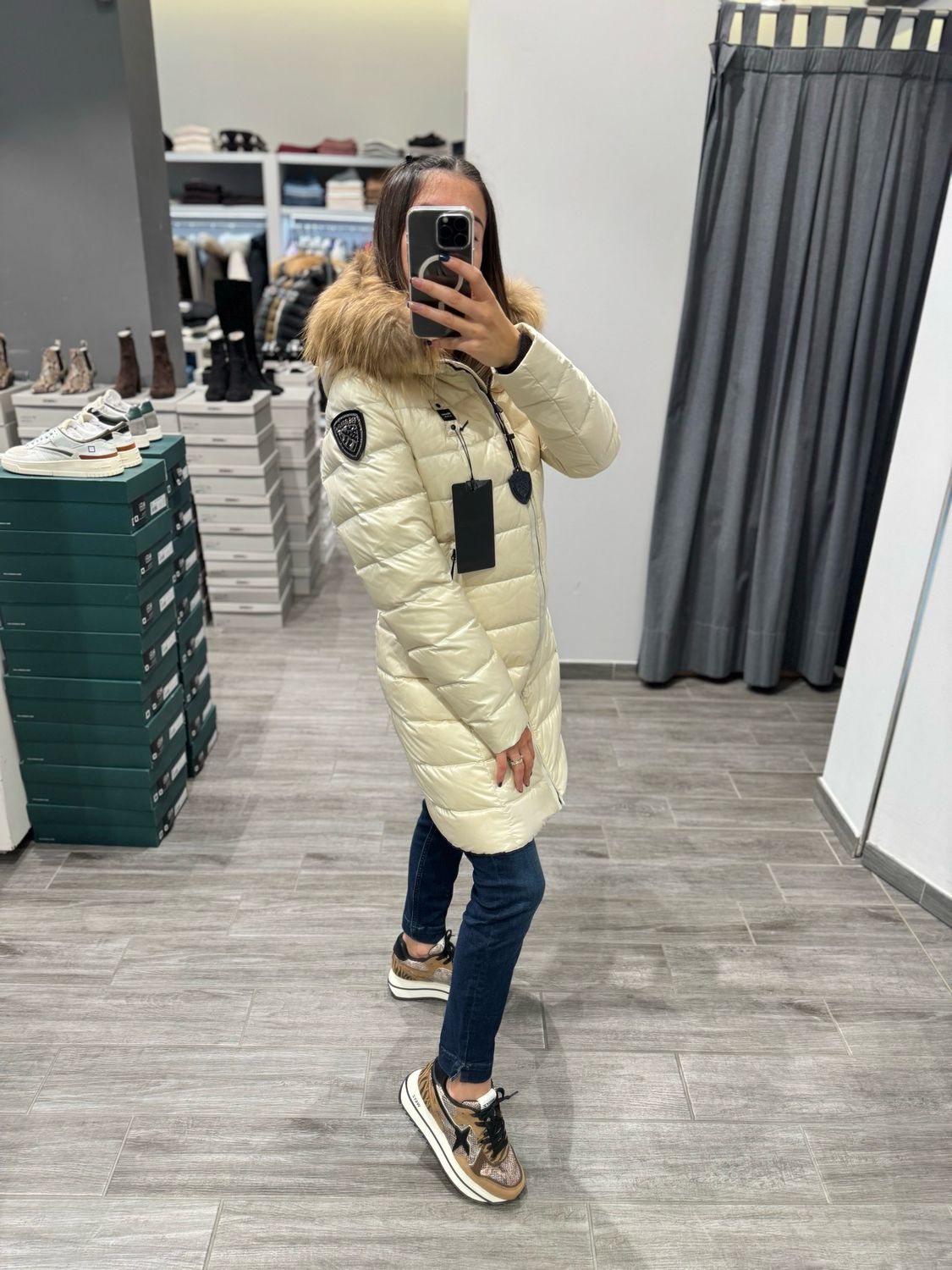 PIUMINO LUNGO BLAUER CON PELLICCIA KRISTIN