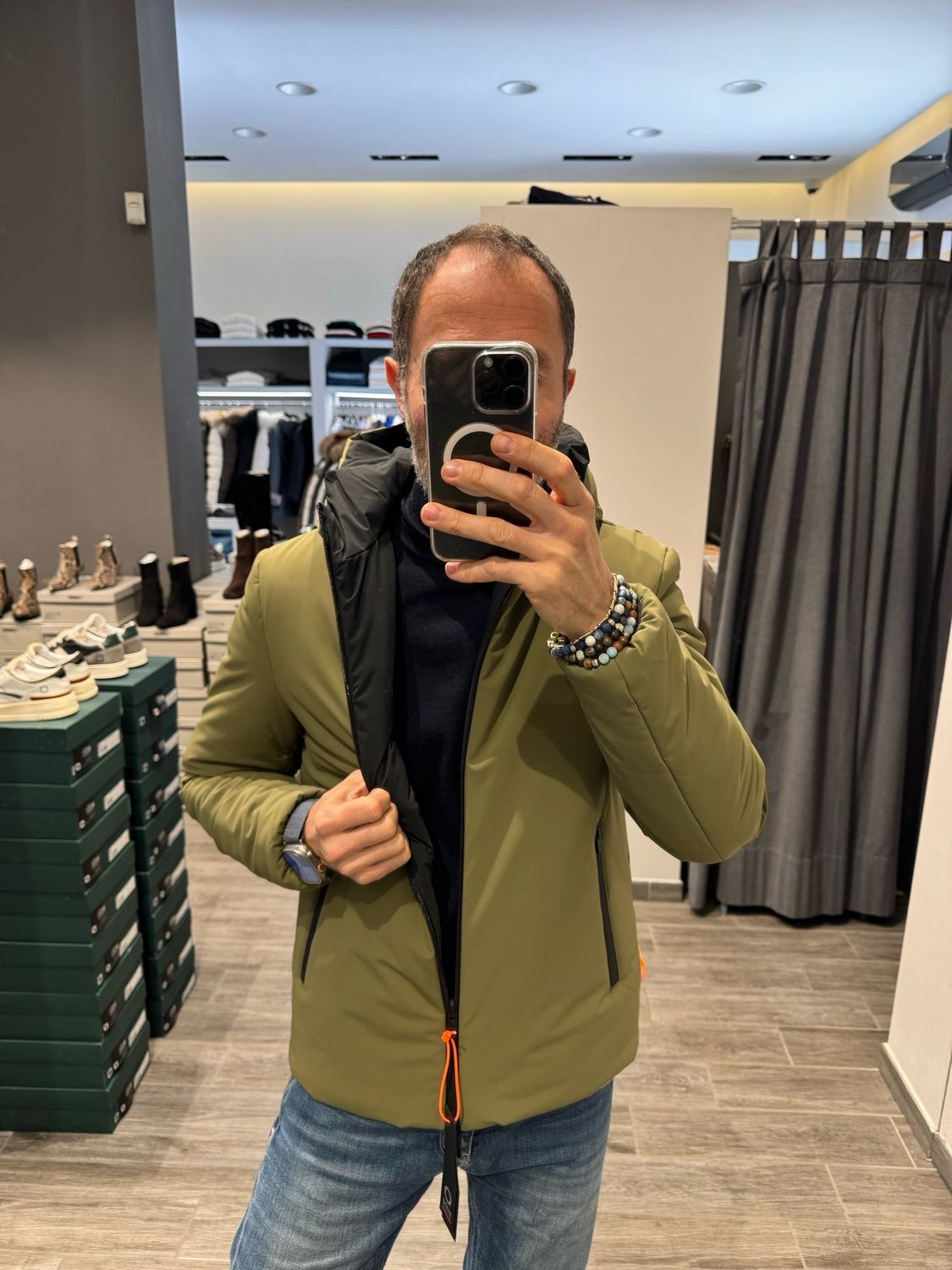 GIUBBOTTO SUNS DELHI MIDI REVERSIBILE CON CAPPUCCIO