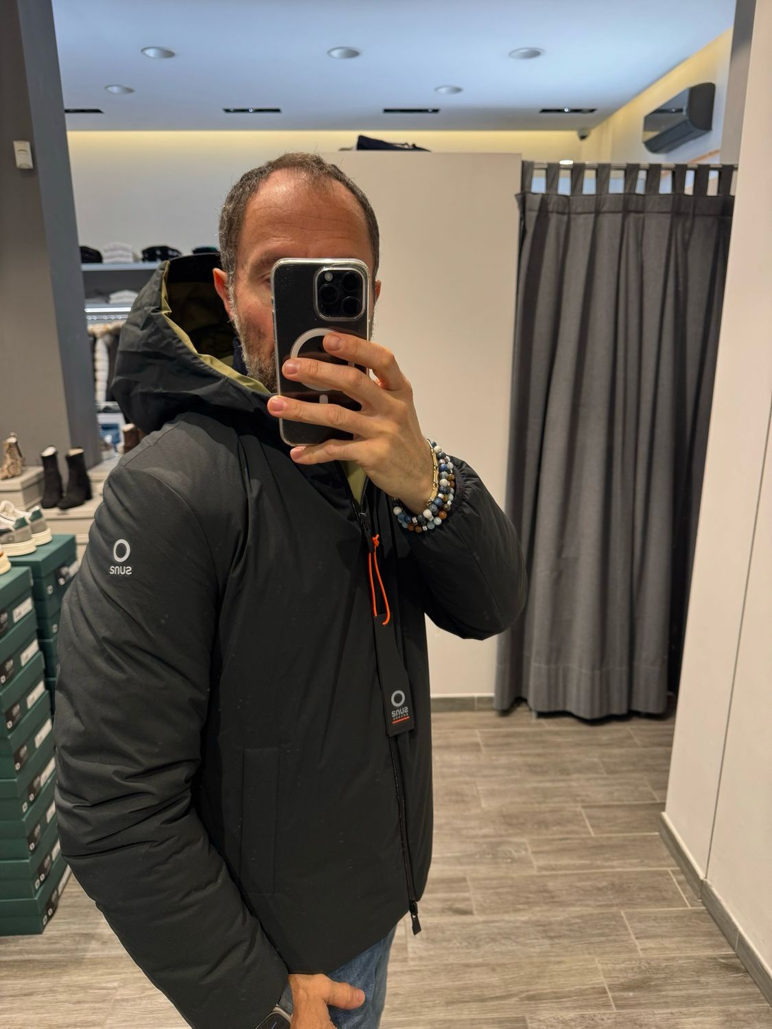 GIUBBOTTO SUNS DELHI MIDI REVERSIBILE CON CAPPUCCIO