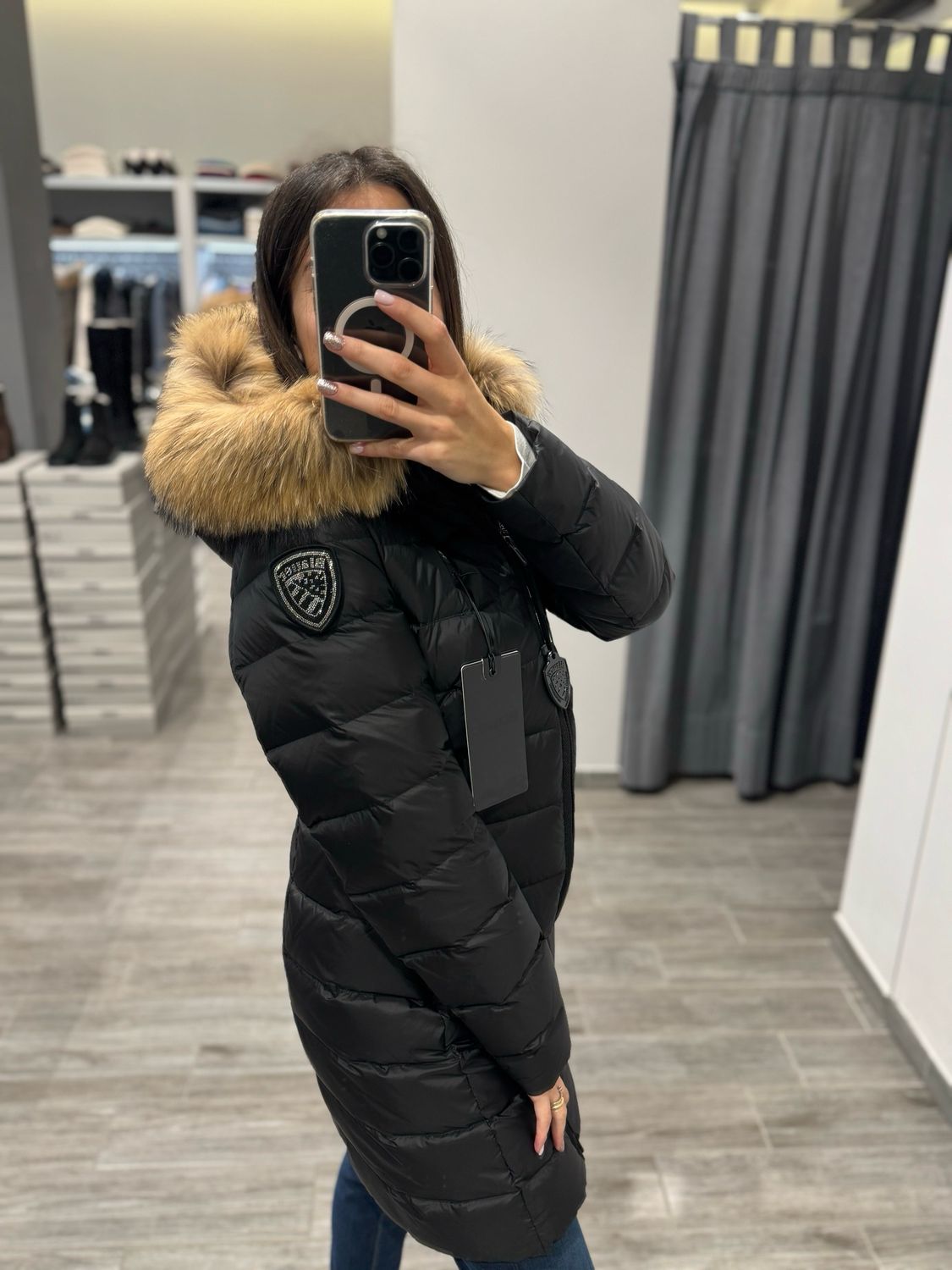 PIUMINO LUNGO BLAUER CON PELLICCIA KRISTIN