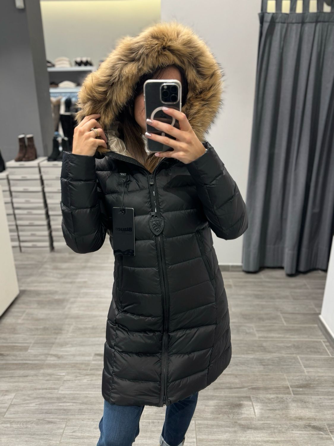 PIUMINO LUNGO BLAUER CON PELLICCIA KRISTIN