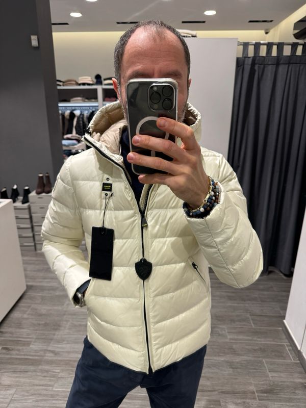 PIUMINO BLAUER CON CAPPUCCIO ACTON