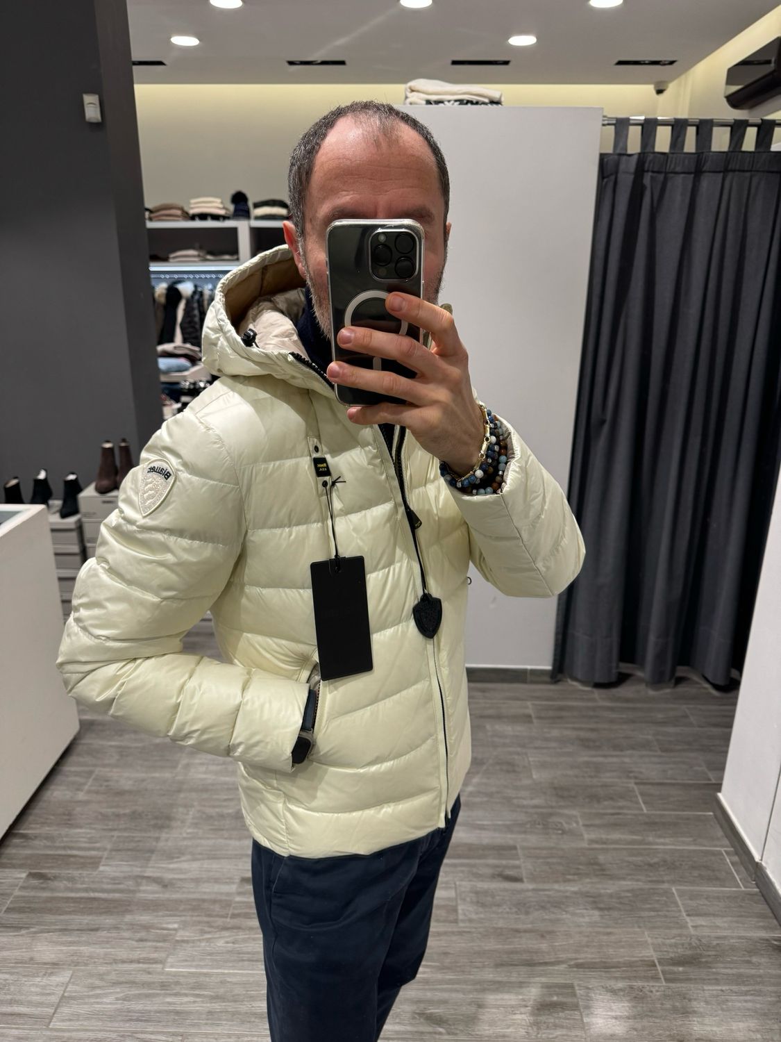 PIUMINO BLAUER CON CAPPUCCIO ACTON