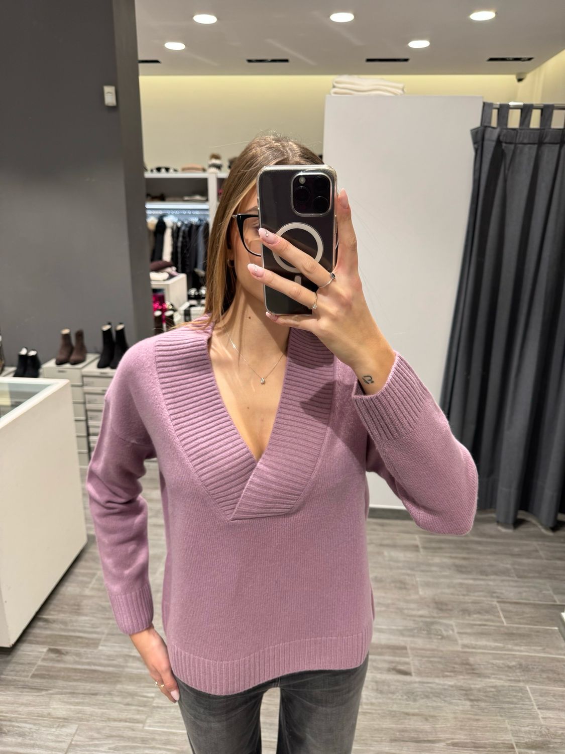 Maglia scollo a V pura lana Kaos