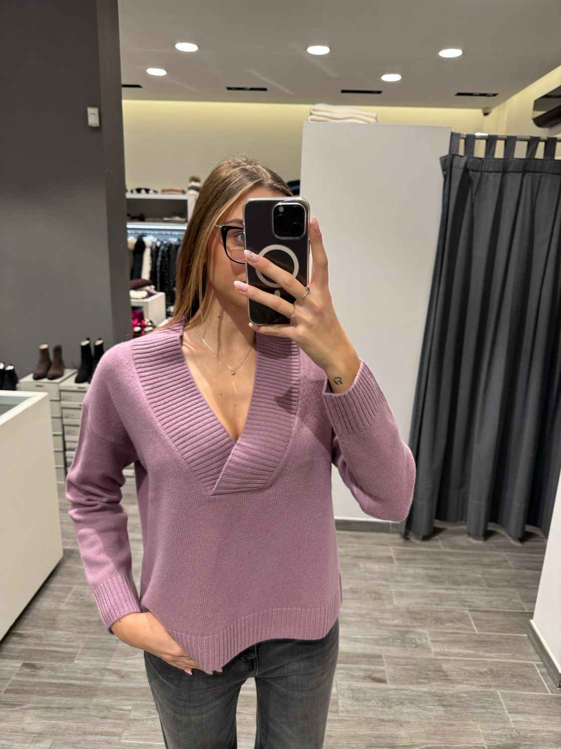 Maglia scollo a V pura lana Kaos